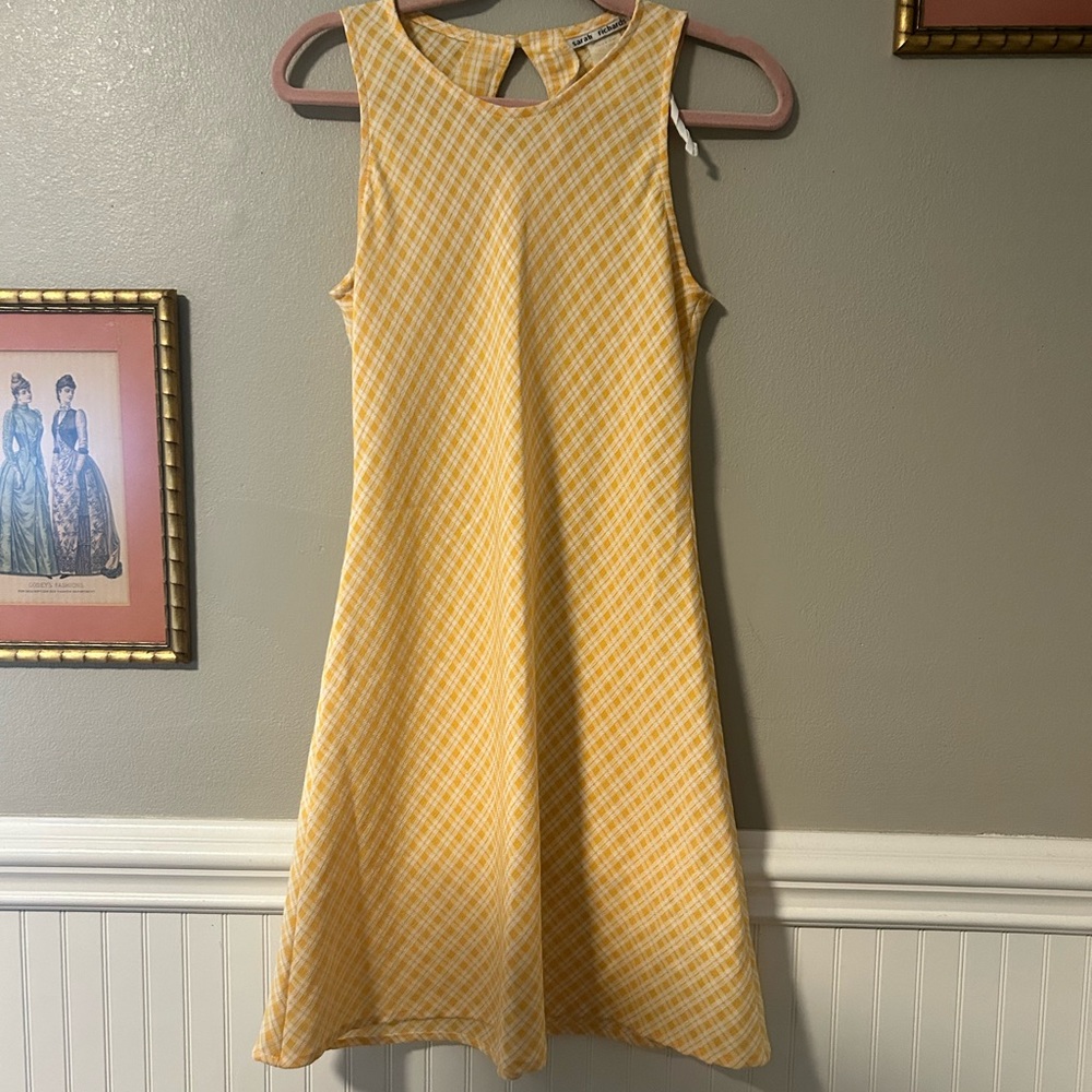 Vintage Yellow Gingham Mini Dress